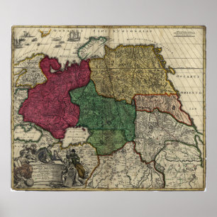 Map of Russia (1704) Poster