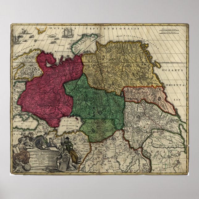 Map of Russia (1704) Poster (Front)