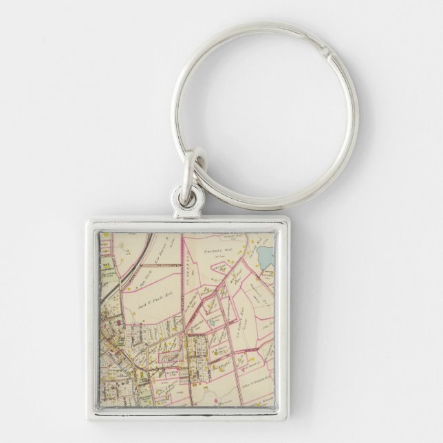 Map of Rye, New York Key Ring (Front)