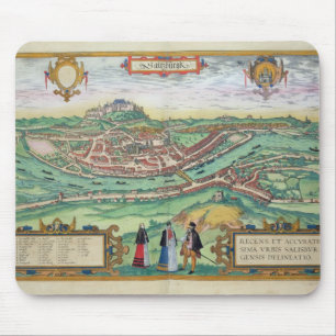 Map of Salzburg, from 'Civitates Orbis Terrarum' b Mouse Pad