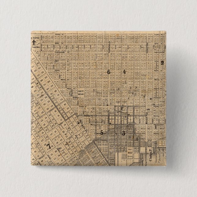 Map of San Francisco 15 Cm Square Badge (Front)