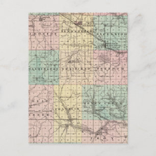 Map of Sauk County and Kilbourn City Postcard