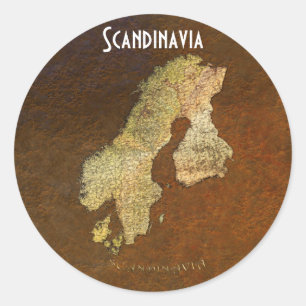 Map of Scandinavia Cartography Classic Round Sticker