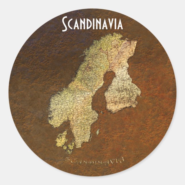 Map of Scandinavia Cartography Classic Round Sticker (Front)