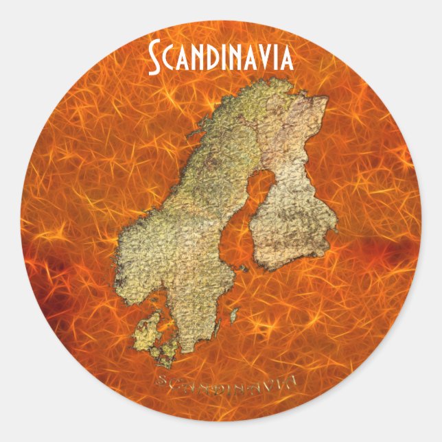 Map of Scandinavia Cartography Classic Round Sticker (Front)
