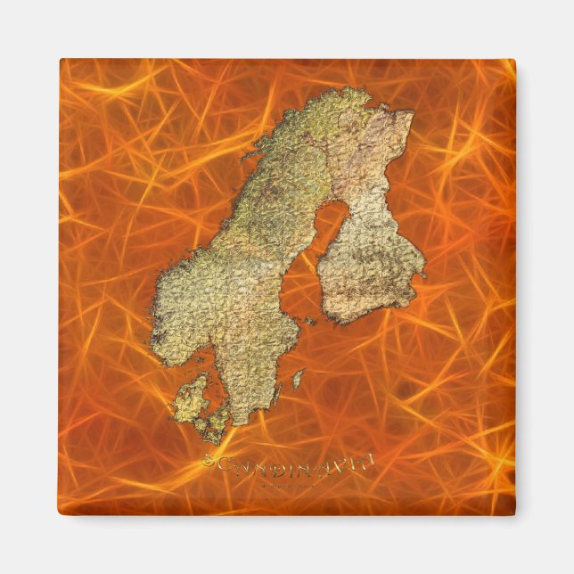Map of Scandinavia Cartography Magnet (Front)