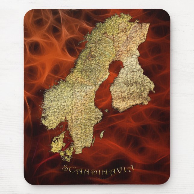Map of Scandinavia Cartography Mouse Pad (Front)