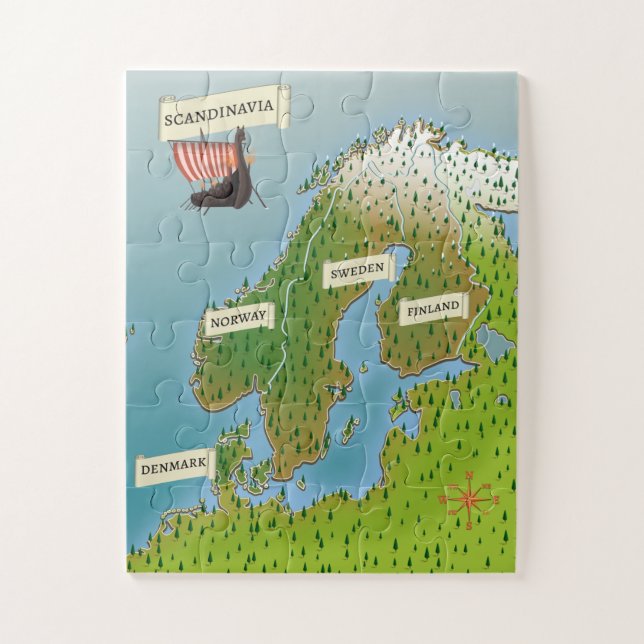Map Of Scandinavia Jigsaw Puzzle (Vertical)