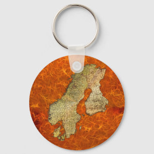 Map of SCANDINAVIA Travel Collection Key Ring