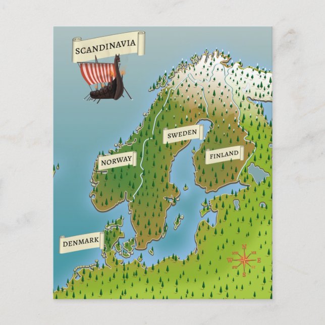 Map Of Scandinavia Two-Tone Coffee Mug (Front)