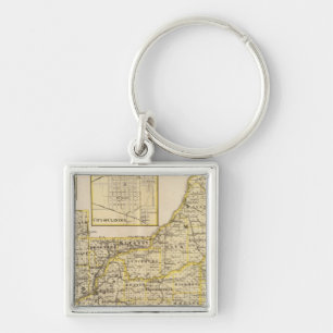 Map of Schuyler, Mason, Brown Key Ring