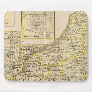 Map of Schuyler, Mason, Brown Mouse Pad