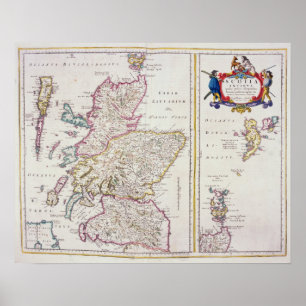 Map of Scotland, c.1700 Poster