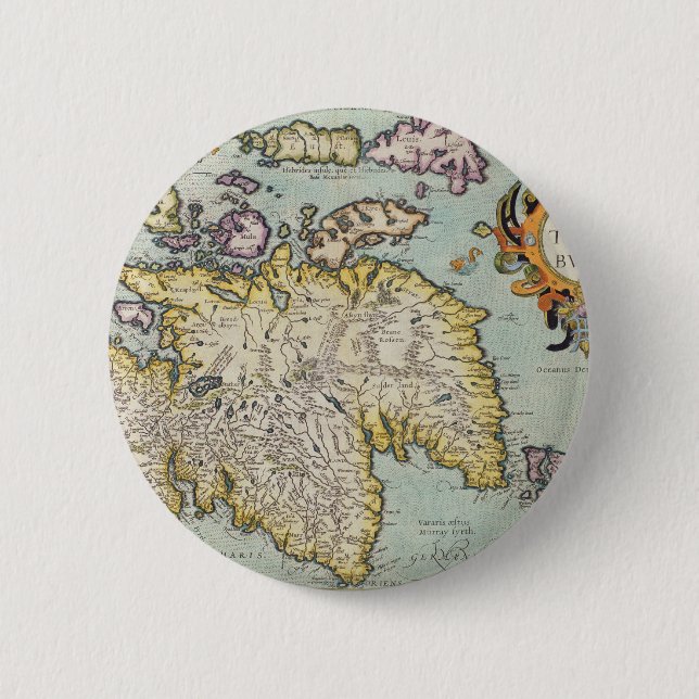 Map of Scotland | Miliaria Scotia 6 Cm Round Badge (Front)