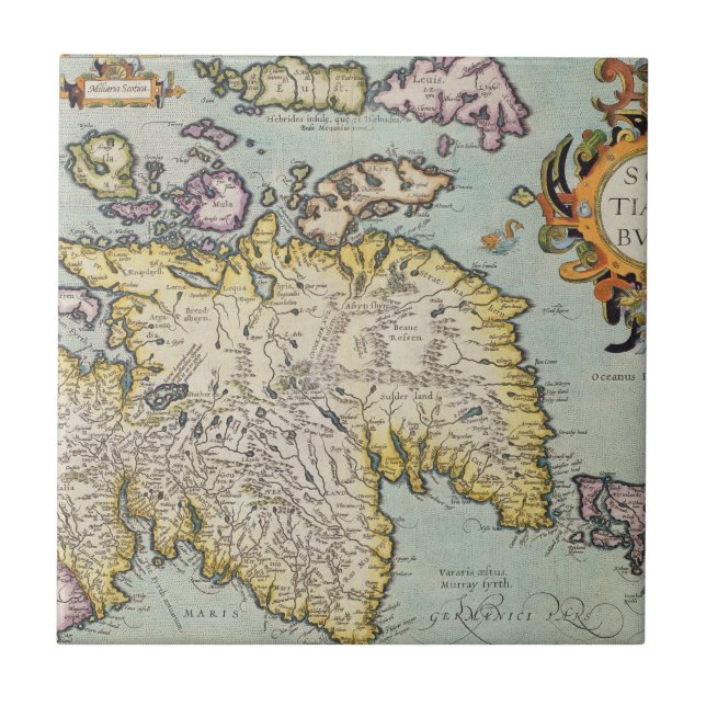 Map of Scotland | Miliaria Scotia Ceramic Tile (Front)