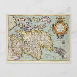 Map of Scotland   Miliaria Scotia Postcard