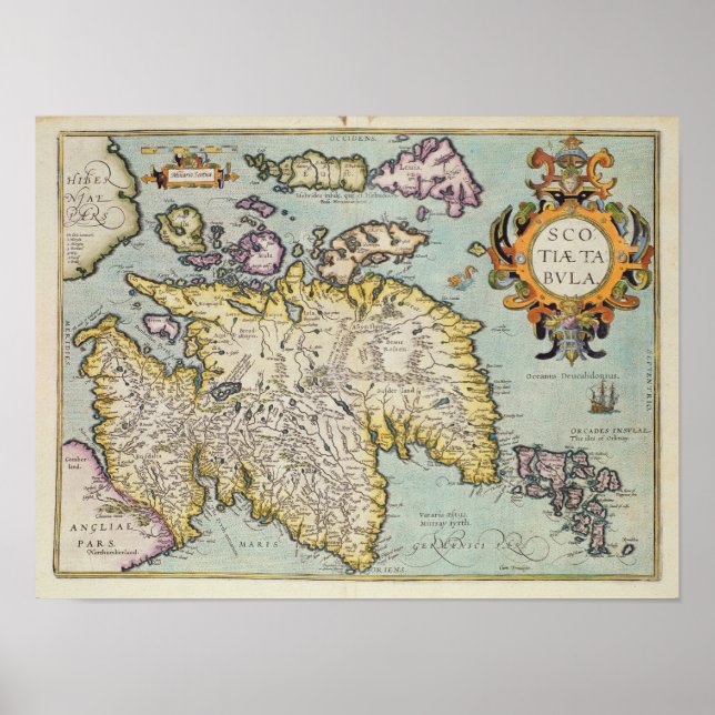 Map of Scotland | Miliaria Scotia Poster (Front)