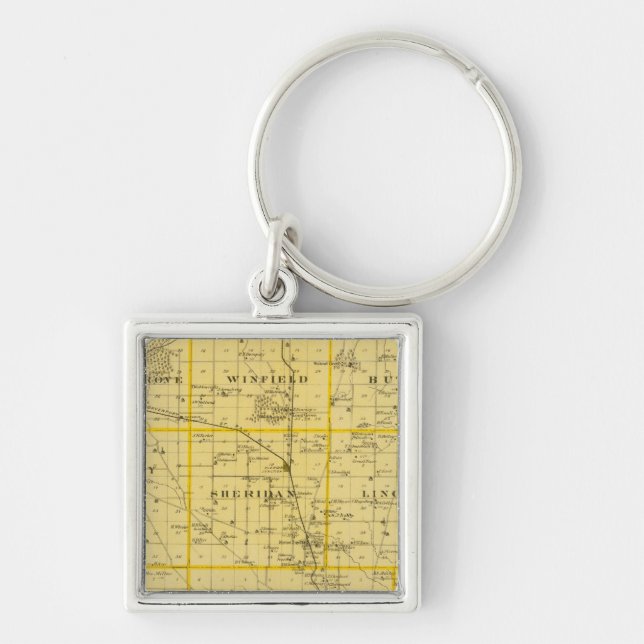 Map of Scott County, State of Iowa Key Ring (Front)