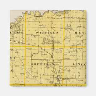 Map of Scott County, State of Iowa Magnet