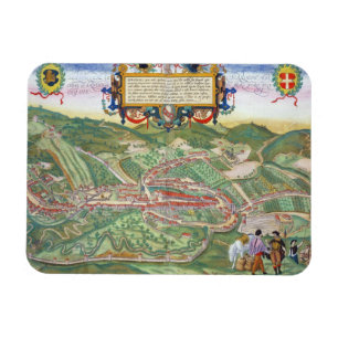 Map of Serravalle, from 'Civitates Orbis Terrarum' Magnet
