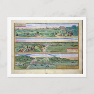 Map of Seville, Cadiz, and Malaga, from 'Civitates Postcard