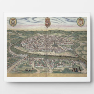 Map of Seville, from 'Civitates Orbis Terrarum' by Plaque