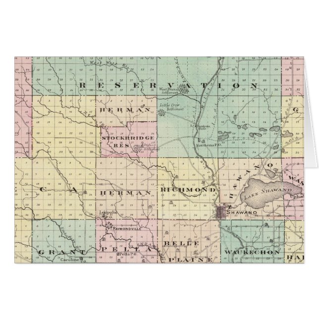 Map of Shawano County, State of Wisconsin (Front Horizontal)