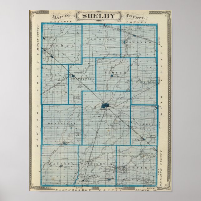 Map of Shelby County Poster (Front)