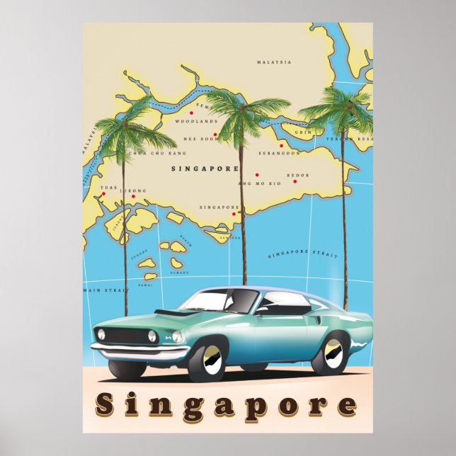 map of Singapore Poster (Front)