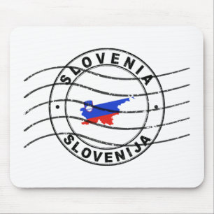 Map of Slovenia, Postal Passport Stamp Mouse Pad