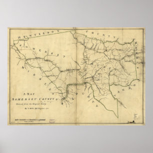 Map of Somerset County, New Jersey (1781) Poster