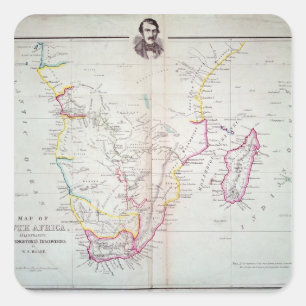 Map of South Africa illustrating Square Sticker