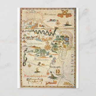 Map of South America 1558 Postcard