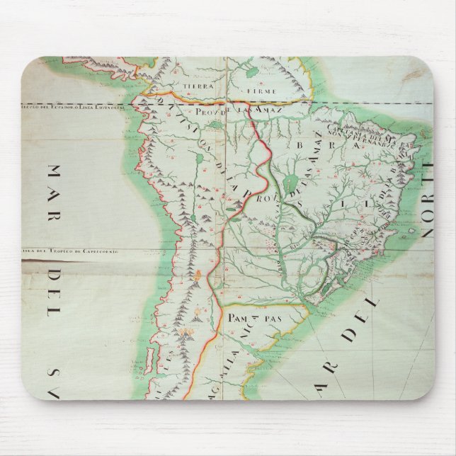 Map of South America, 1777 Mouse Pad (Front)