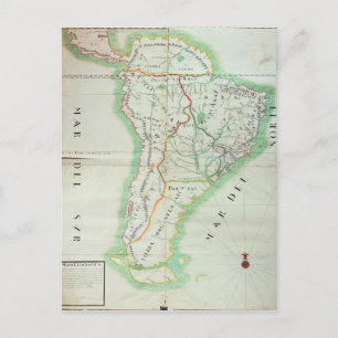 Map of South America, 1777 Postcard