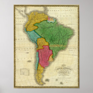 Map of South America 3 Poster