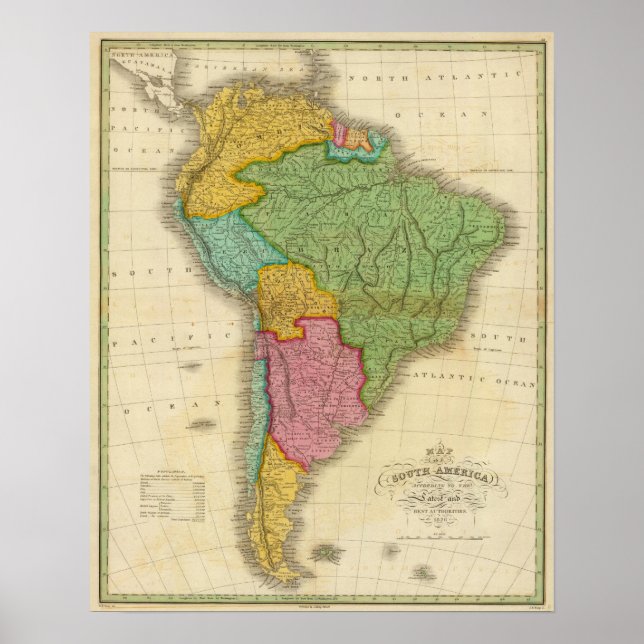 Map of South America 4 Poster (Front)