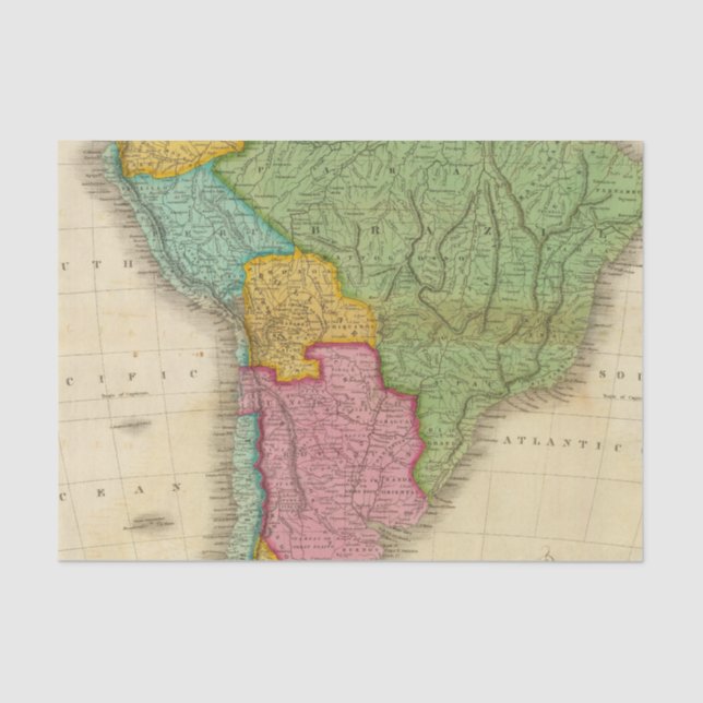Map of South America 4 Tissue Paper (Front)