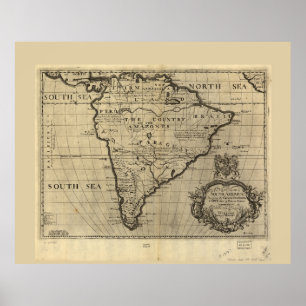 Map of South America (circa 1700) Poster