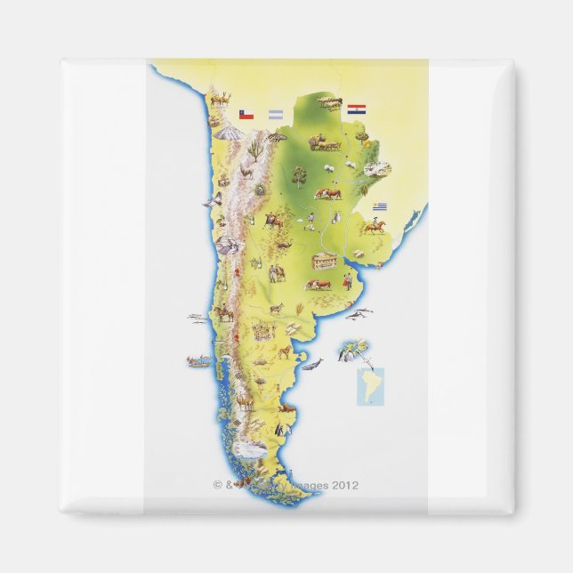 Map of South America Magnet (Front)