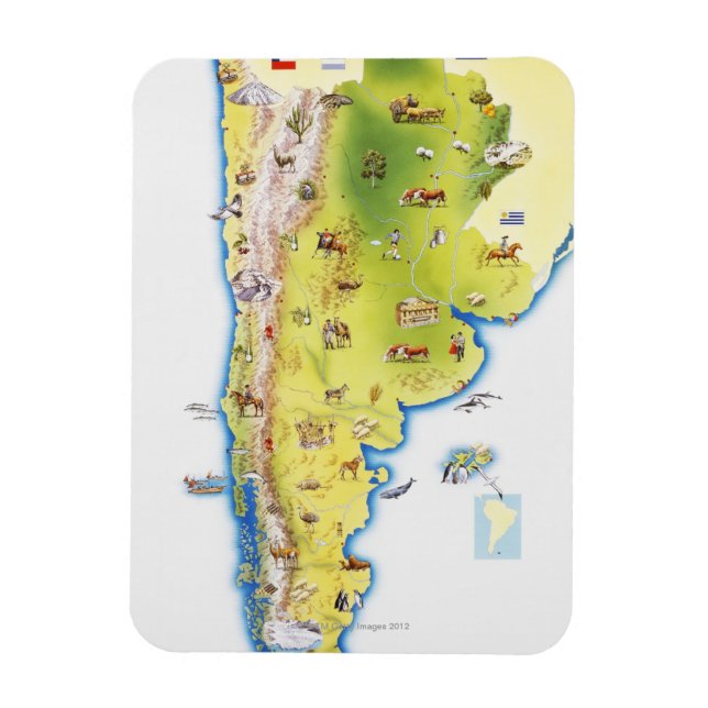 Map of South America Magnet (Vertical)