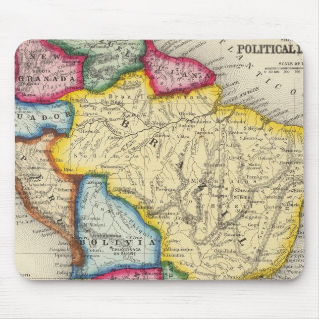 Map Of South America Mouse Pad (Front)