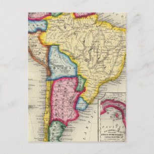 Map Of South America Postcard