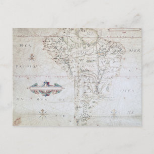 Map of South America Postcard