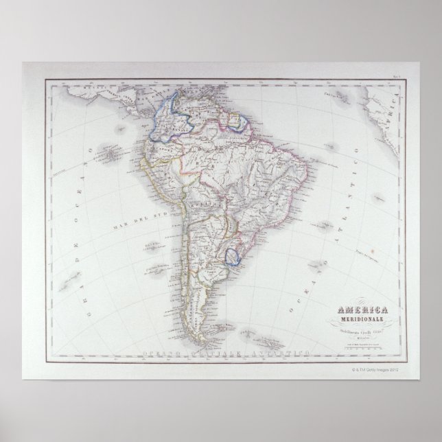 Map of South America Poster (Front)