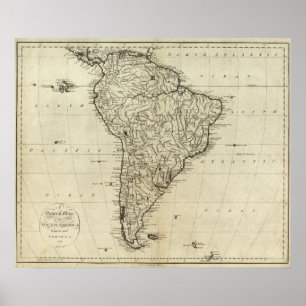 Map of South America Poster
