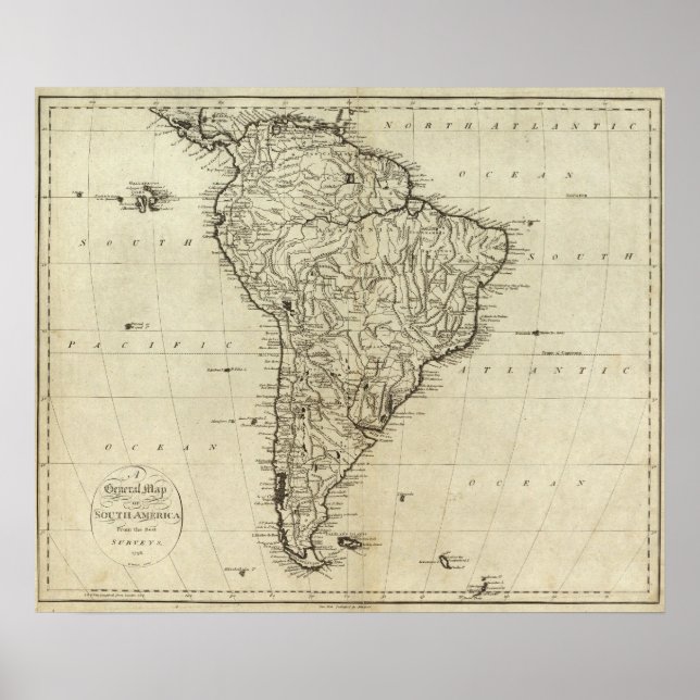 Map of South America Poster (Front)