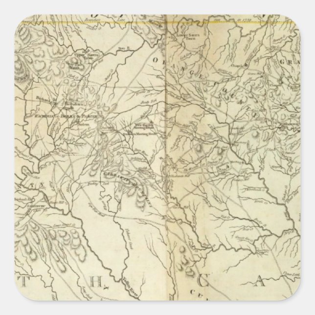 Map Of  South and North Carolina Square Sticker (Front)