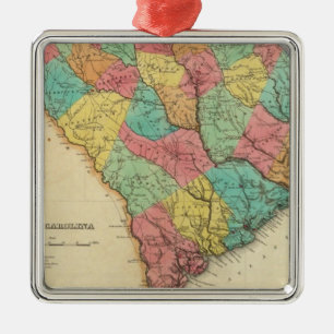 Map Of South Carolina Metal Ornament
