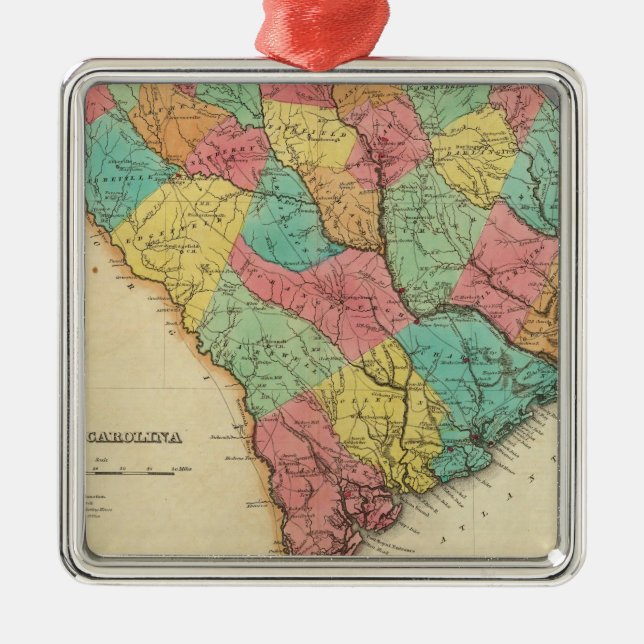 Map Of South Carolina Metal Ornament (Front)